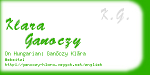 klara ganoczy business card