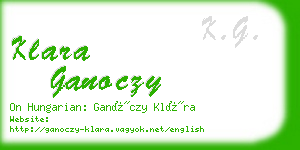 klara ganoczy business card